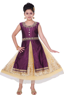 

Saarah Girls Midi/Knee Length Party Dress(Purple, Sleeveless