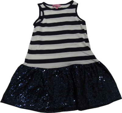 

gown Girls Midi/Knee Length Party Dress(Dark Blue, Sleeveless