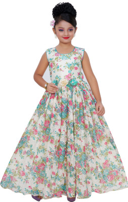 

Saarah Girls Maxi/Full Length Party Dress(Green, Sleeveless