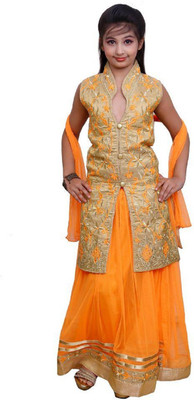 

RTC kids junction Girls Lehenga Choli Ethnic Wear Embroidered Lehenga Choli(Multicolor, Pack of 1, Orange