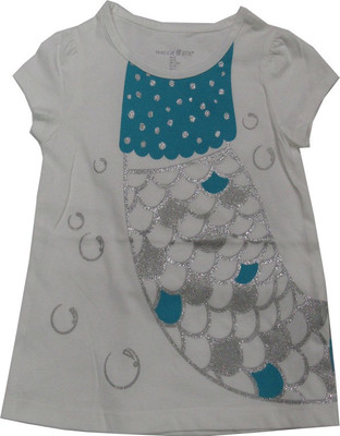 

Scooboo Girls Printed Cotton T Shirt(White, Pack of 1