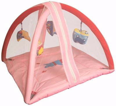 

Babies Bloom Cotton Infants Play Gym With Teddy Cut Mosquito Net(Pink)