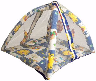 

Babies Bloom Cotton Infants Play Gym With Good Boy Cut Mosquito Net(Blue)