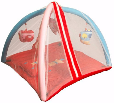 

Babies Bloom Cotton Infants Play Gym With Soft Toys Cut Mosquito Net(Red)
