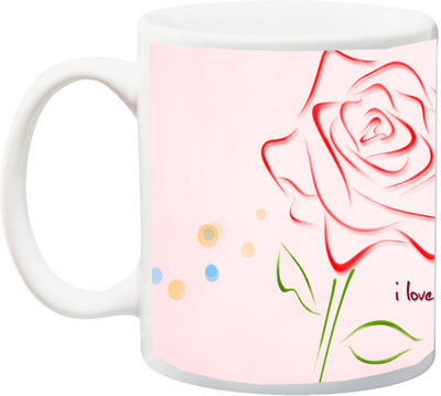

ME&YOU Gift for Husband/Wife/Girlfriend/Boyfriend/Lover;"I Love You Rose Disegner Beautiful HD printed Ceramic Mug(325 ml), Multicolor