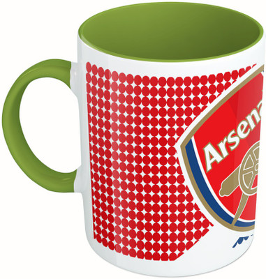 

MiiCreations Printed Two Tone Green And White Arsenal Club Ceramic Mug(325 ml)