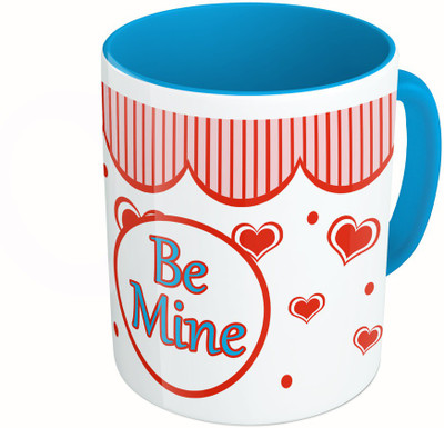 

MiiCreations Printed Two Tone Blue And White Be Mine Ceramic Mug(325 ml)