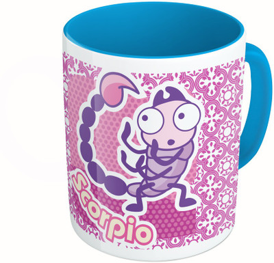 

MiiCreations Printed Two Tone Blue And White Zodiac Sign Scorpio Ceramic Mug(325 ml)
