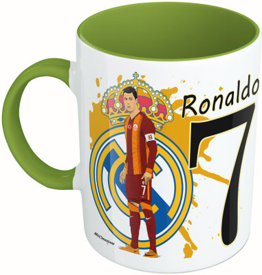 

MiiCreations Printed Two Tone Green And White Ronaldo Football Club Ceramic Mug(325 ml)