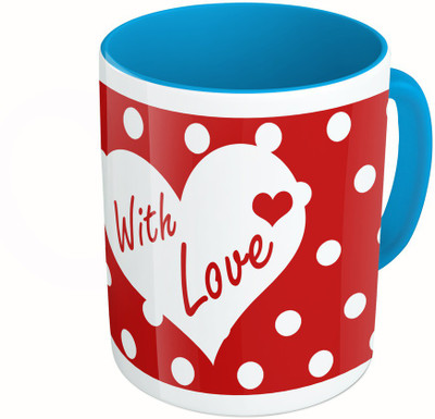 

MiiCreations Printed Two Tone Blue And White With love Ceramic Mug(325 ml)