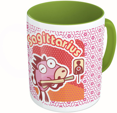 

MiiCreations Printed Two Tone Green And White Zodiac Sign Sagittarius Ceramic Mug(325 ml)
