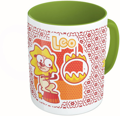 

MiiCreations Printed Two Tone Green And White Zodiac Sign Leo Ceramic Mug(325 ml)