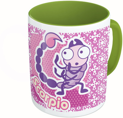 

MiiCreations Printed Two Tone Green And White Zodiac Sign Scorpio Ceramic Mug(325 ml)