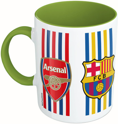 

MiiCreations Printed Two Tone Green And White Football Clubs Ceramic Mug(325 ml)