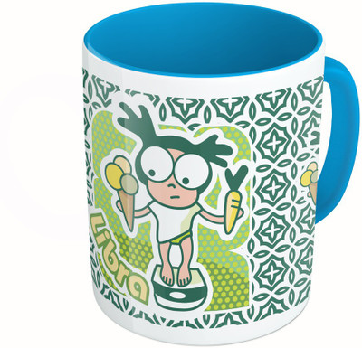 

MiiCreations Printed Two Tone Blue And White Zodiac Sign Libra Ceramic Mug(325 ml)