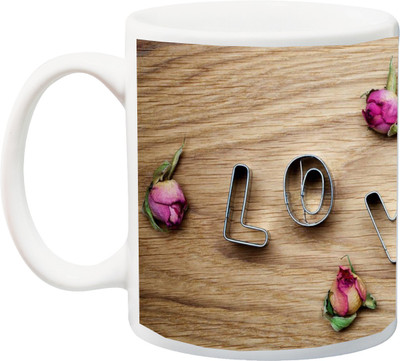 

ME&YOU Gift for Husband/Wife/Girlfriend/Boyfriend/Lover;" Love Beautiful Rose HD printed Ceramic Mug(325 ml), Multicolor