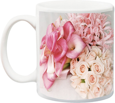 

ME&YOU Beautiful Special Love Heart Rose HD printed Ceramic Mug(325 ml), Multicolor