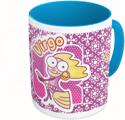 

MiiCreations Printed Two Tone Blue And White Zodiac Sign Virgo Ceramic Mug(325 ml)