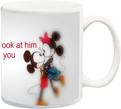 

ME&YOU Gift for Husband/Wife/Girlfriend/Boyfriend/Lover;"Love Is When You Look At Him And He Winked To You Beautiful HD printed Ceramic Mug(325 ml), Multicolor