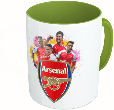 

MiiCreations Printed Two Tone Green And White Arsenal Team Ceramic Mug(325 ml)