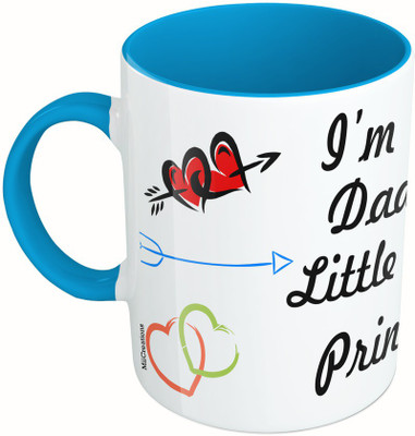 

MiiCreations Printed Two Tone Blue And White I'M Daddy's Little Princess Ceramic Mug(325 ml)