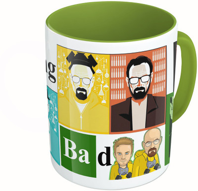 

MiiCreations Printed Two Tone Green And White Breaking Bad Ceramic Mug(325 ml)