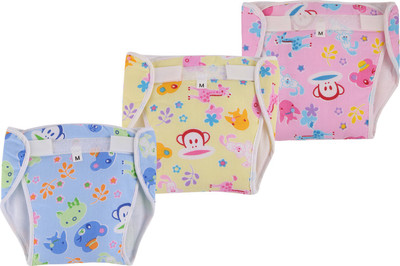 

MomToBe Reusable Cloth Diaper for Newborns/Infants, Pack of 3, Multicolor