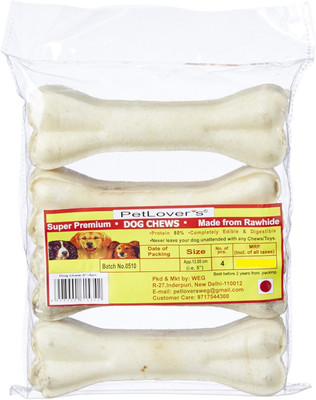

Pet Lovers Medium Rawhide Bone 4" 1kg Chicken Dog Treat(1 g)