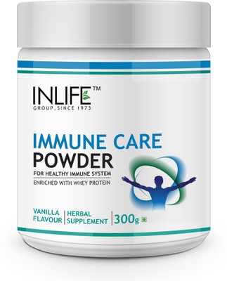 

Inlife Immune Care / Booster Protein Powder, Whey Protein with Ayurvedic Herbs, Turmeric (Curcumin), Guduchi, Tulasi, Colostrum - Whey Protein(300 g, Vanilla)