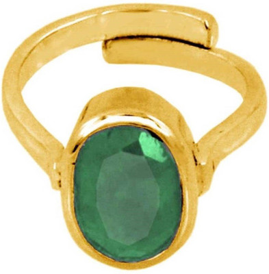 Gruvi 5.25 Panana Rashi Ratan With Lab Test Alloy Emerald Platinum Plated Ring