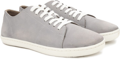 

WROGN Genuine Leather Sneakers For Men, Grey