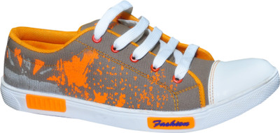 

ZAAFA Canvas Shoes For Men(Grey, Orange