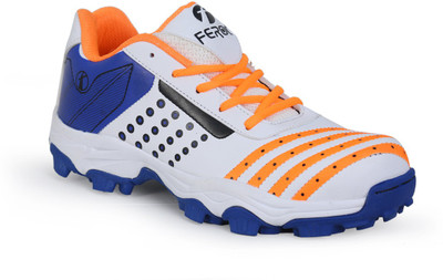 FEROC ADF White Orange Cricket Shoes For Men(Multicolor)
