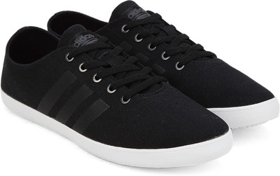 ADIDAS NEO CLOUDFOAM QT VULC W Sneakers For Women(Black, White, Cblack/cblack/dgsogr