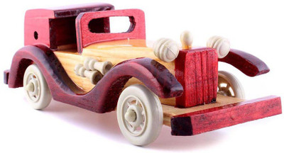 

Woodde Wooden British Car Decorative Showpiece - 7 cm(Wooden, Multicolor)