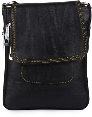 STYLEFASHION Girls Casual Black PU Sling Bag