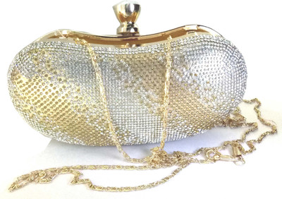 

Chouhan Stylish Girls Evening/Party Gold Beads Sling Bag