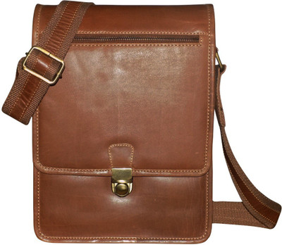 

Kan Brown Genuine Leather Travel Document Holder/Messenger Bag for Unisex(Brown)