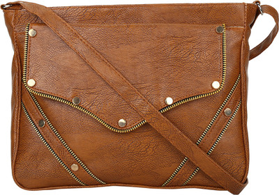 

MTE Girls Casual Brown Leatherette Sling Bag