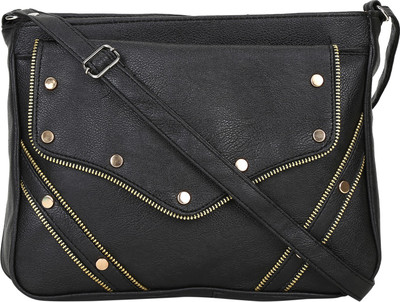 

MTE Girls Casual Black Leatherette Sling Bag