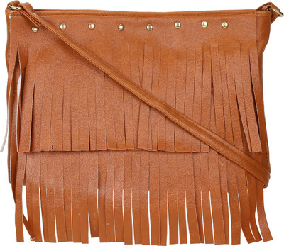 MTE Girls Casual Brown Leatherette Sling Bag
