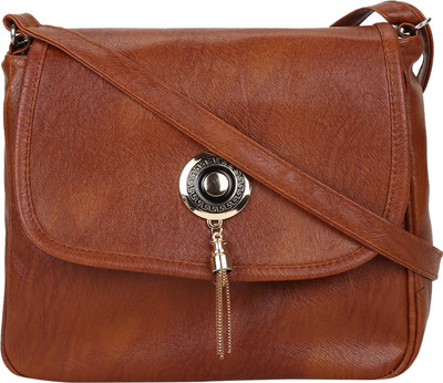 

MTE Girls Casual Brown Leatherette Sling Bag