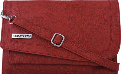

Fantosy Women Casual Orange PU Sling Bag