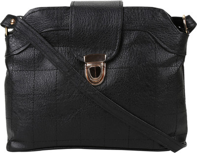 

MTE Girls Casual Black Leatherette Sling Bag