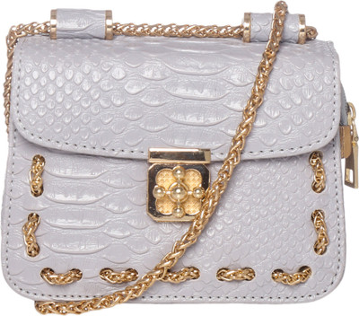 

MONOKROME NEW YORK Women Evening/Party White PU Sling Bag