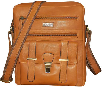 

Kan Men & Women Casual Brown Genuine Leather Shoulder Bag