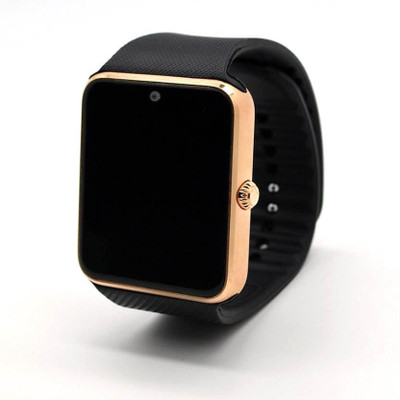 

White Panther ® SIM-TF Card Support Camera Gold Smartwatch(Black Strap)