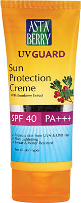 

Astaberry Broad Spectrum Protection From UVA & UVB Rays. Lightens Skin Tone. Sweat & Water Resistant - SPF 40 PA+++(50 ml)