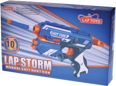 

Lap Toys LAP Storm Blue Jay 10 Bulllets Manual Soft Dart Gun (Multicolor)(Blue)