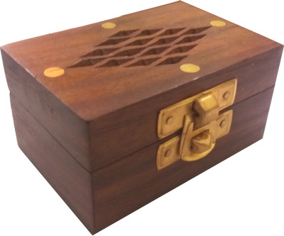 

Craft Art India Beautiful Rectangular Small Wooden Jewellery /Accessories Storage Box with Handcrafted Design Jewellery Vanity Box(Brown)
